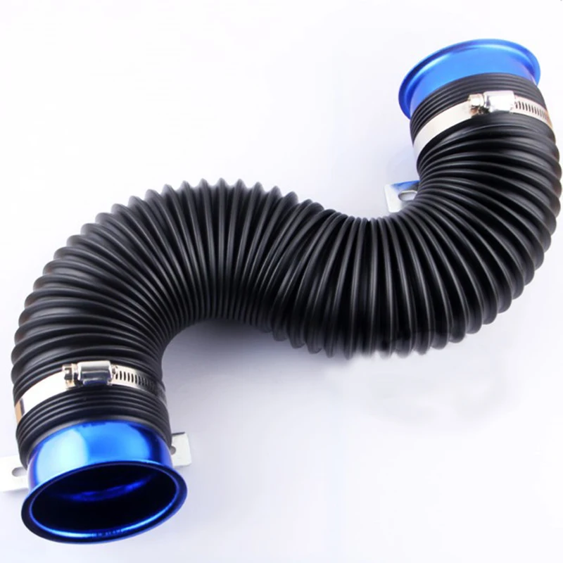 Universal 76mm Turbo Multi Flexible Air Intake Pipe Red Blue Silver