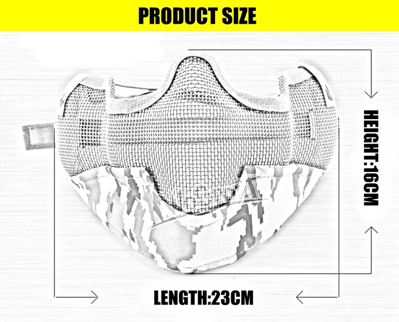 Новый V2 жесткий металлическая сетка половину лица страйкбол защиты с защитой ушей Охота маска