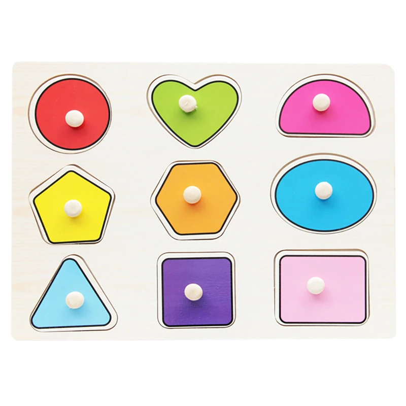 magnetic wooden puzzle educational geometric shape developmental baby
