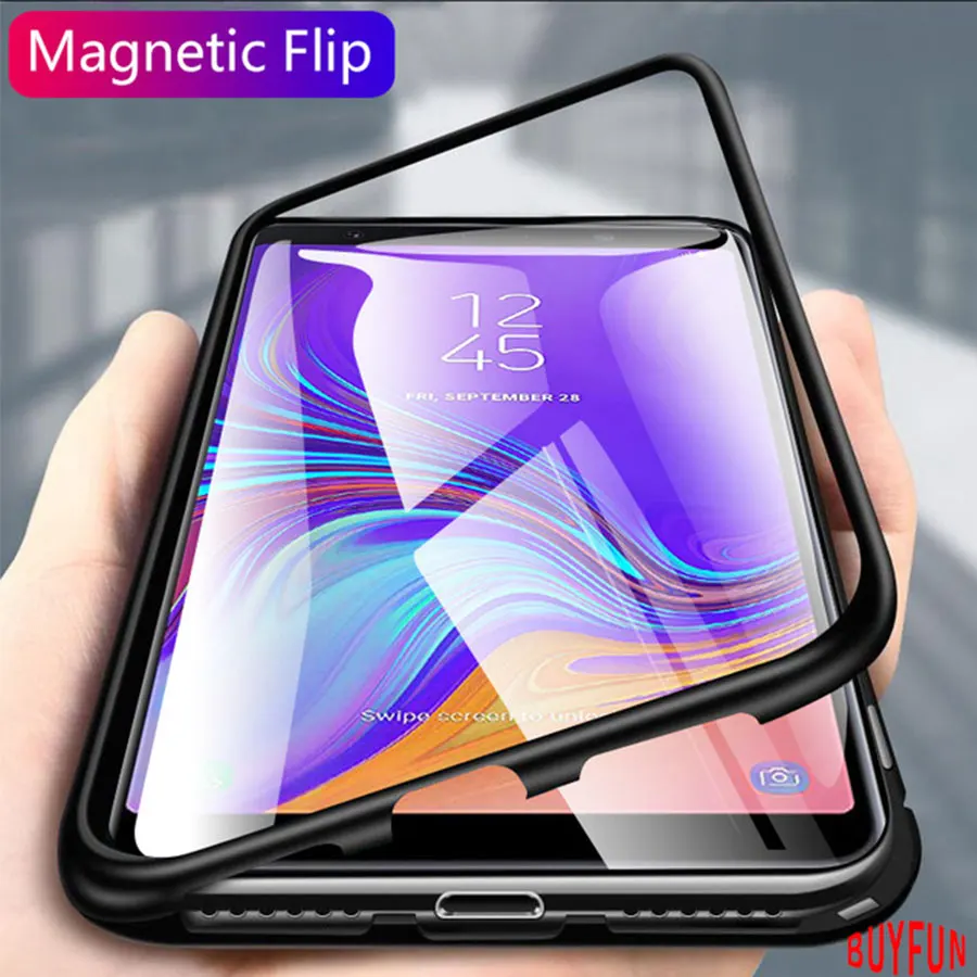 

Magnetic Flip Case For Samsung Galaxy A7 2018 Case Back Cover For Samsung A50 Case A30 A9 A72018 A750F Magnet Protective Coque