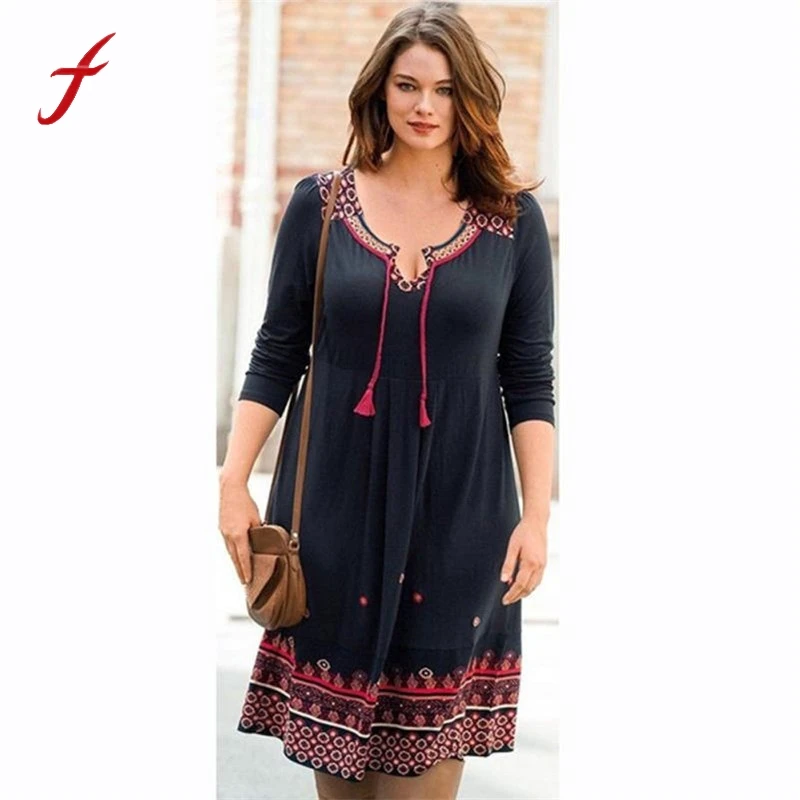 

Fashion Dress Women Embroidery Plus Size Dresses Cotton Sexy Retro Long Sleeve Strap Dress Women vestidos playa Big Size XXXXXXL