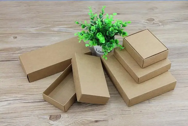 10 шт./лот, большая коричневая Подарочная коробка из крафт-бумаги, черно-фиолетовая Свадебная подарочная коробка, большие подарочные упаковочные коробки на Рождество - Цвет: kraft