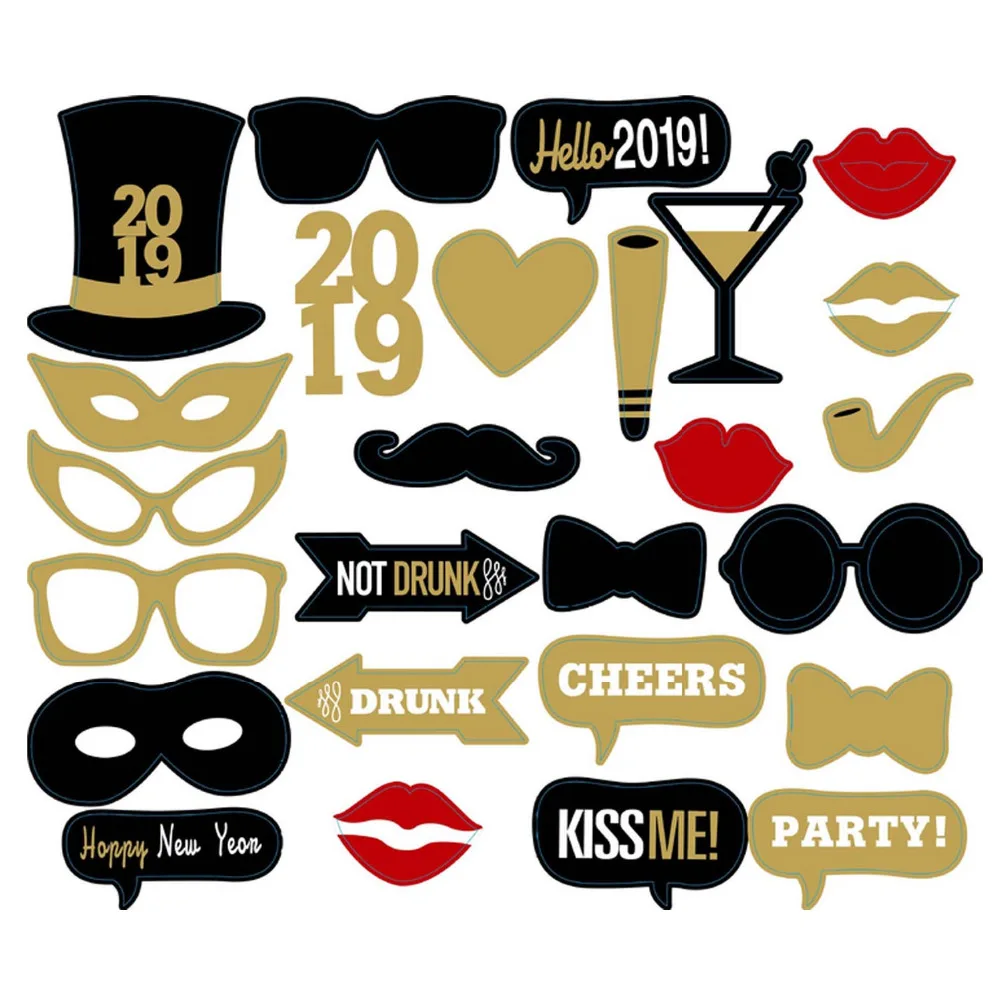 Behogar 26pcs 2019 Happy New Years Eve Party Accessories ...