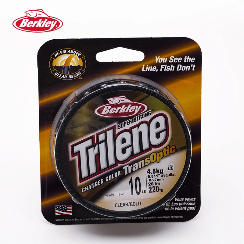 Berkley Trilene трансоптическая 220YD/201M прозрачная Золотая рыболовная леска нейлоновая меняющая цвет супер сильная ловля карпа