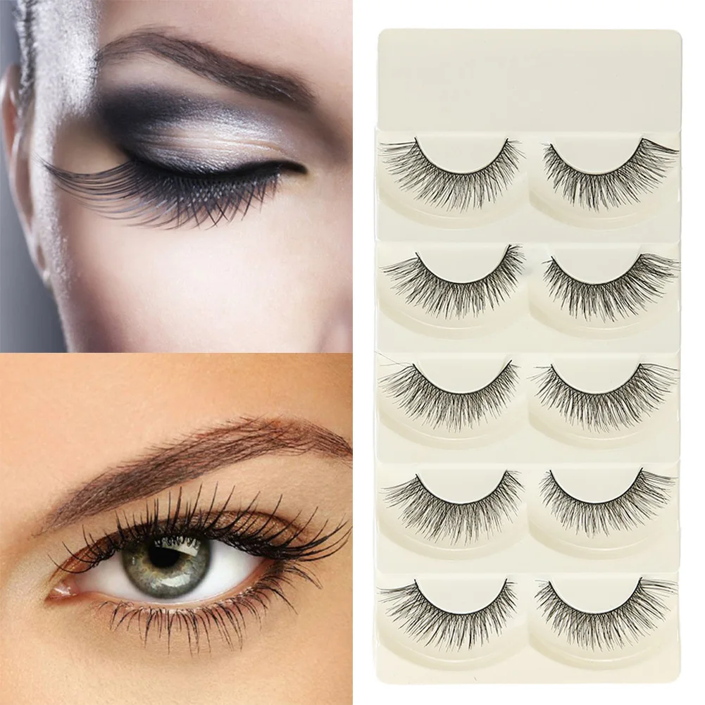 

5 pair/set False Eyelashes Eye Makeup Black Extention Thick Long Eyelash Natural Sexy Eyelashes Make Up Professional Set