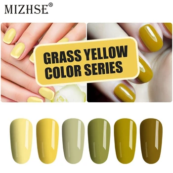 

MIZHSE Fashion Color Gel Polish UV Led Nail Gel Polish Yellow Color Series 6Pcs UV Gel Polish Hot Sale Color Nail Varnish