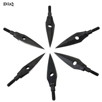 

6pcs Hunting Archery 2 Blade Sharp Carbon Steel Broadheads Tips for Compound Bow Crossbow Shooting Target Arrow Heads Points