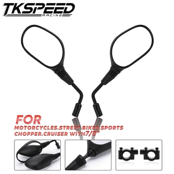 

Motorcycle 7/8" Handlebar 8mm Rearview Mirror + 8mm Bracket Holder Clamp For ATV Quad Pit Dirt Bike Go Kart Moped Scooter