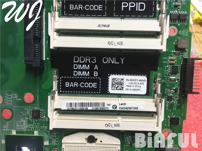 Для DELL 17R L701X Материнская плата ноутбука CN-053JR7 053JR7 DAGM7BMBAF0 HM57 полностью протестирована
