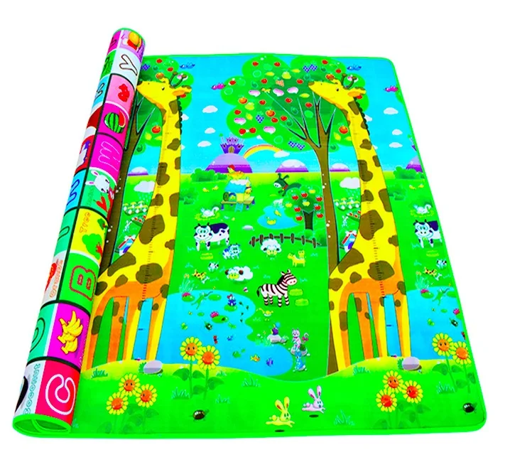 Детский игровой коврик для ползания 2*1,8 м, двусторонний Коврик для лазания с фруктовыми буквами и счастливой фермой, детские игрушки, игровой коврик, Детский ковер, Детская игра - Цвет: giraffe