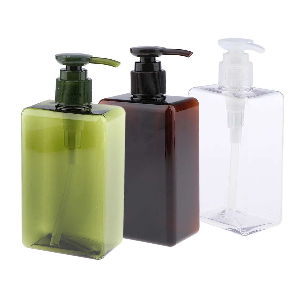 3 Pieces 280ml Empty Shampoo Hair Bottle Lotion Pump Container Vials Makeup Tools Accessories