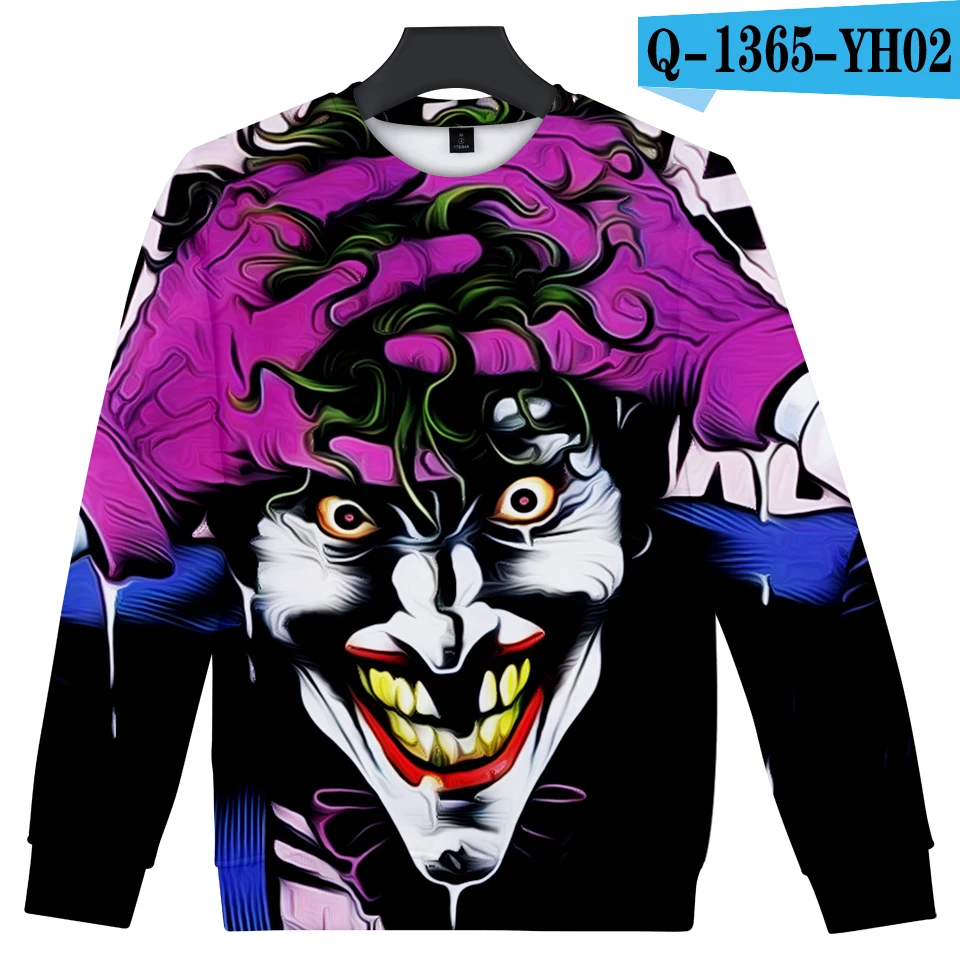 haha joker Bastard Great villain long-sleeved sweater with jeans game popular casual wear loose new loose - Цвет: Черный