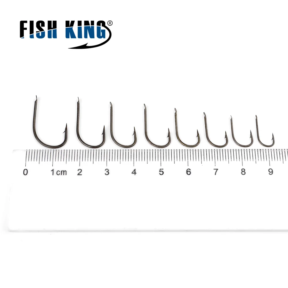 FISH KING 421BR/421N 100 шт./лот 1#-10# два цвета рыболовный крючок из высокоуглеродистой стали рыболовные снасти