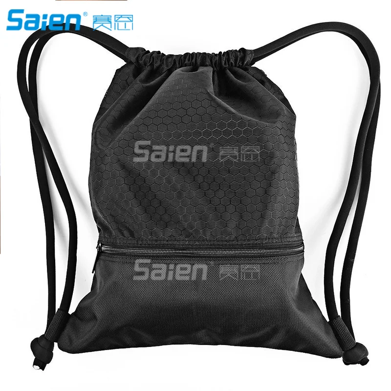 2 шт. водоотталкивающая Gymbag большой рюкзак Drawstring Sackpack для покупок Спорт Йога Баскетбол Рюкзак - Цвет: Black-M(size)