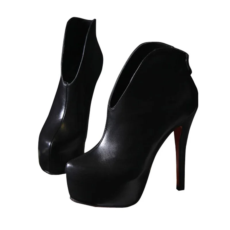 

2017 Small Size 30-40 High Quality Black High Heels Women Boots Ankle Spring Autumn Ladies Shoes Woman Chaussure Femme 31 32 33