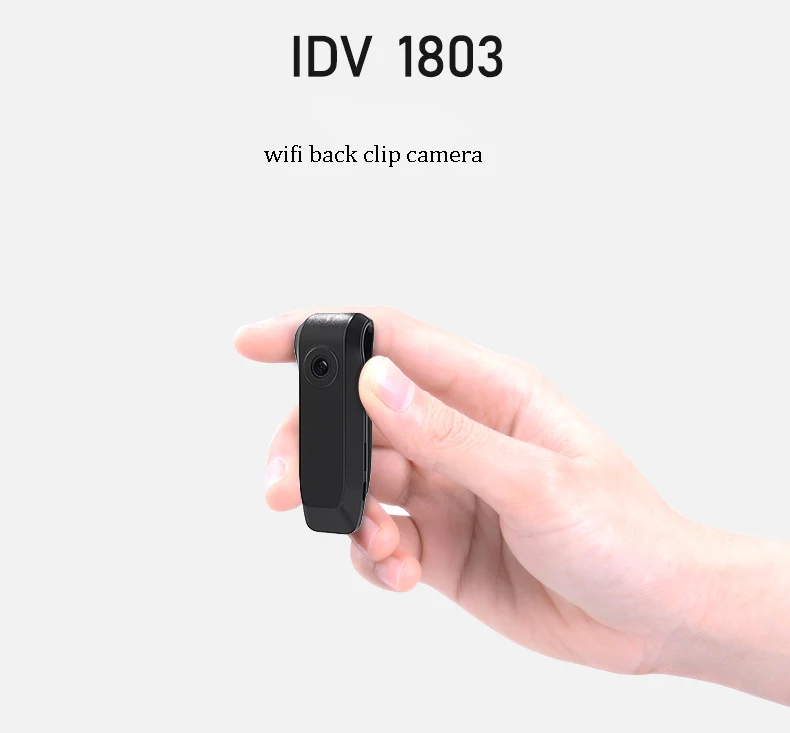 

Mini WIFI Camera Back Clip Design Automatic Loop Recording One-button Operation Wide Angle Lens HD Micro Camcorder Baby Monitor