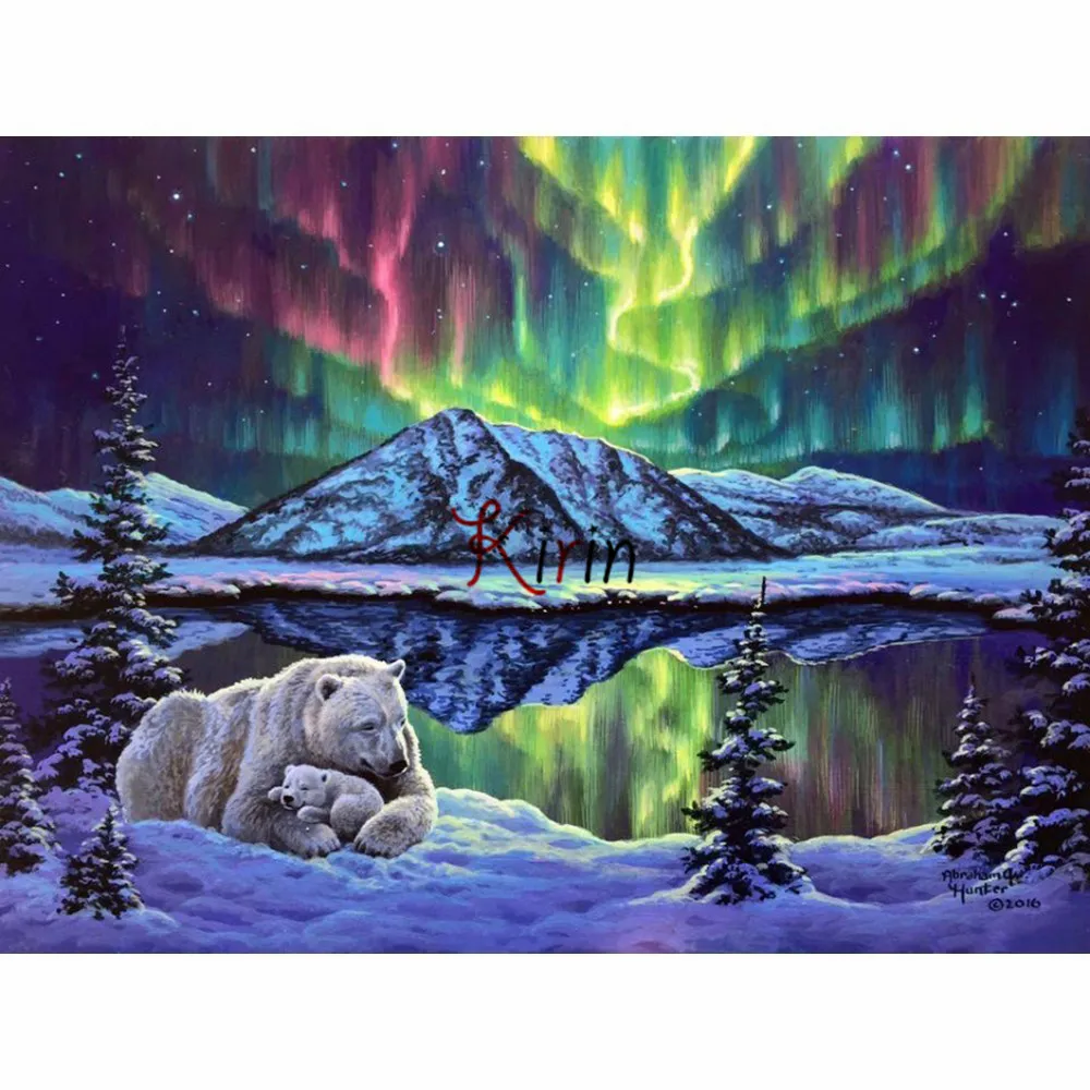 

Kirin show DIY Diamond Painting Stickers Kits for Kids ,Paint by Number polar bear wedding home decor stickers gifts