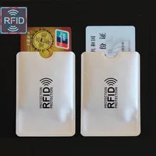 10 шт./партия) Анти сканирование RFID Блокировка Карты рукав кредитные дебетовые карты защитный чехол безопасности ID блокировщик алюминиевый держатель фольги