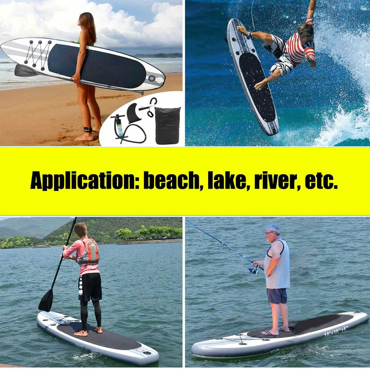 - 290x80x10cm Inflatable Stand Up Surfboard Kit with Paddle Pump Inflatable Surf Board Outdoor Marine Surfing Board Water Sports