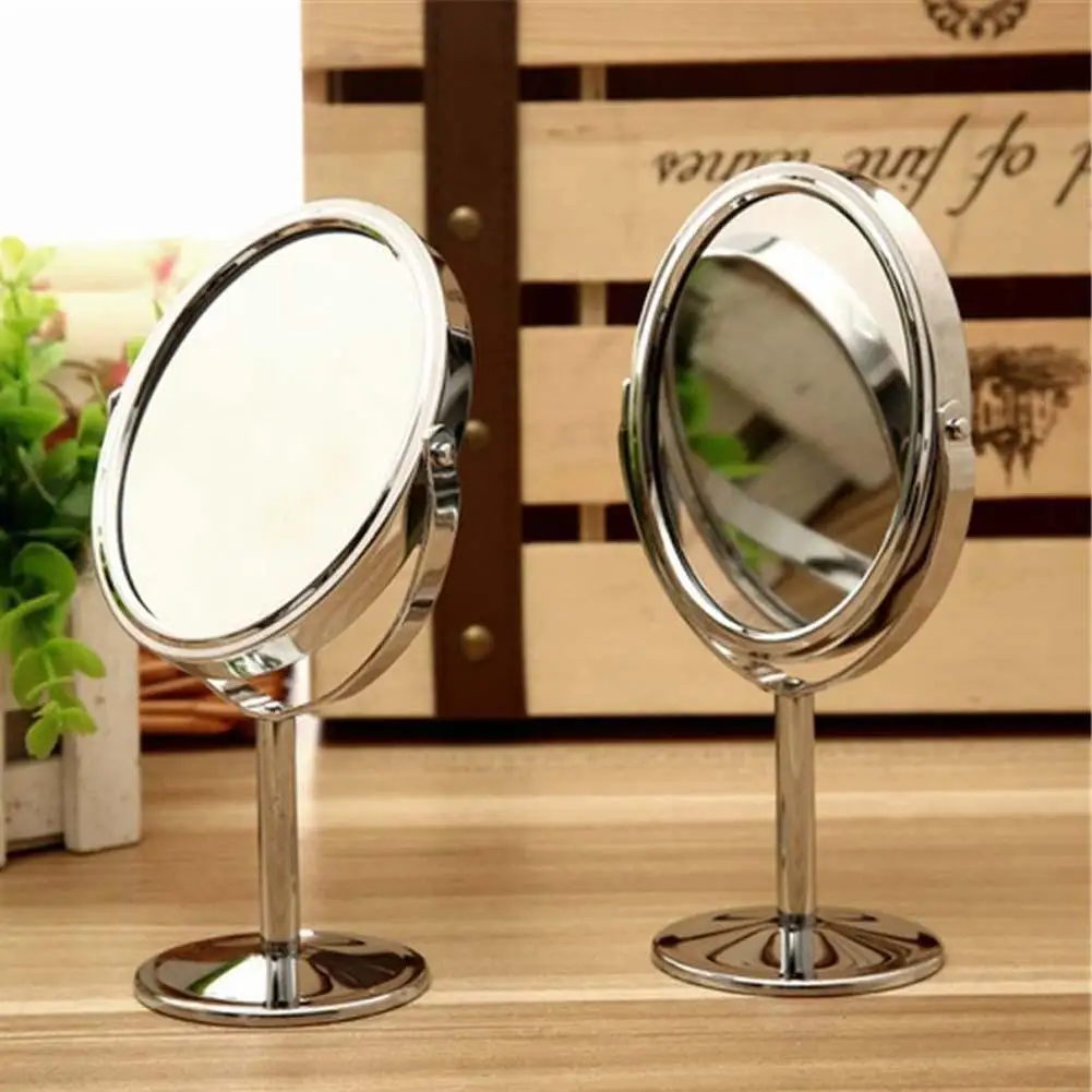 Зеркало для макияжа, настольное, вращающееся, маленький размер, двустороннее зеркало, инструмент для моделирования, портативное, для женщин, косметическое зеркало для макияжа