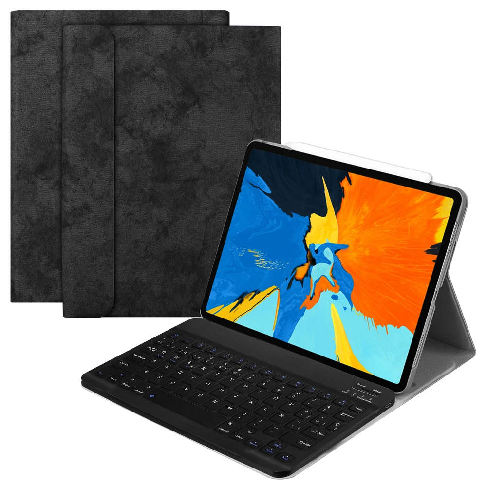 Испанская клавиатура для iPad Pro 11 с чехлом bluetooth-клавиатура тонкий умный кожаный чехол для iPad Pro 11 чехол испанская клавиатура