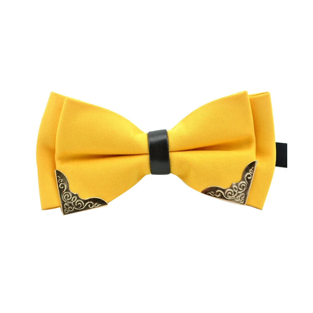 Fashion Gentleman Wedding Party Metal Bow Tie Knot Polyester Bowtie