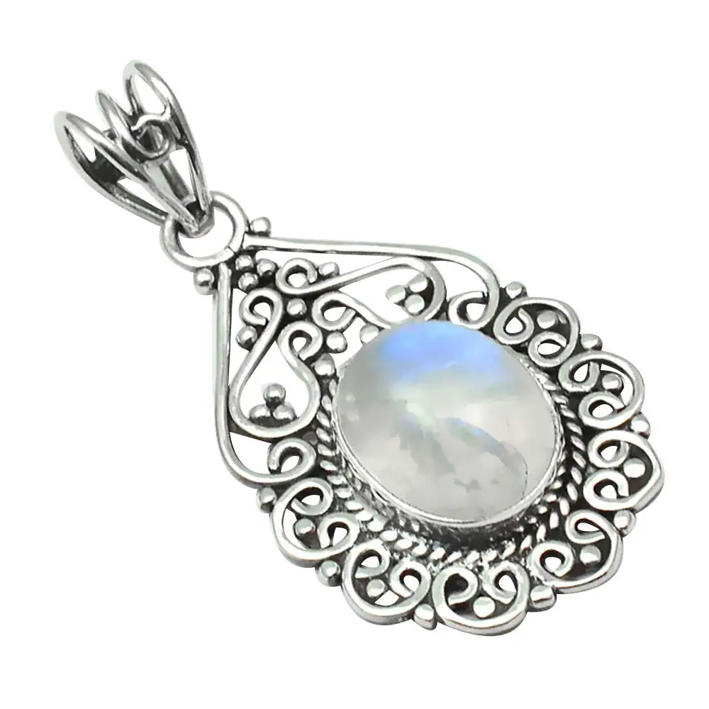 

Genuine Moonstone Pendant 925 Sterling Silver, 40.2 mm, 2SP0096