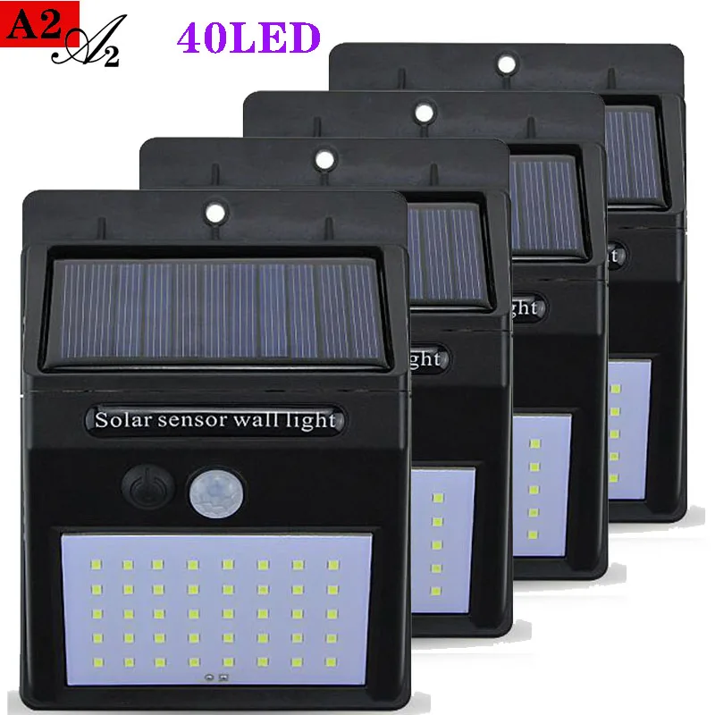 

A2 Solar light outdoor solar energy Lighting 3.7V 40LED lamps Motion Sensor for home garden Street Yard Path Rode fenc wall