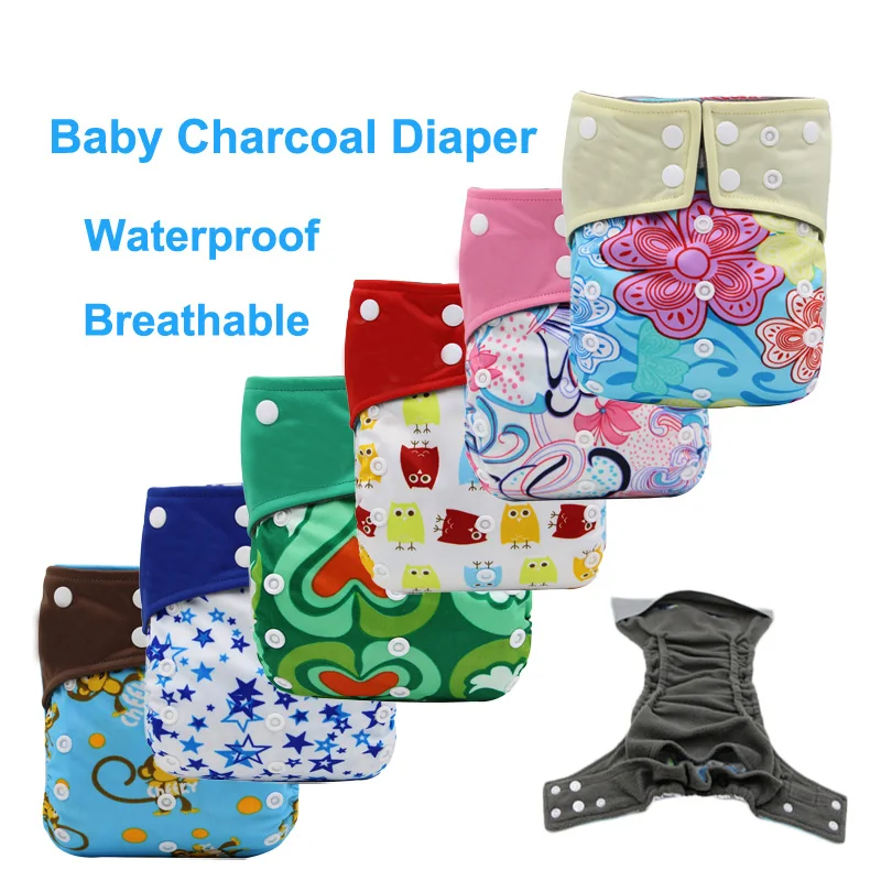 Bamboo Charcoal Diapers for Children Reusable Nappies Washable Cloth