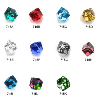 

MNS715 Glitter 4MM Cube Square glass micro beads nail stone 3d nail art decoration 2014 new nail decorations 50pcs