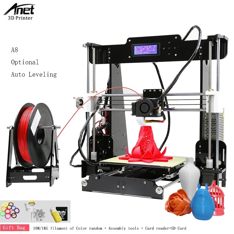 Anet A8 3D принтеры высокой точности 3d печати DIY Kit 0 4 мм сопло широкоформатной Размеры