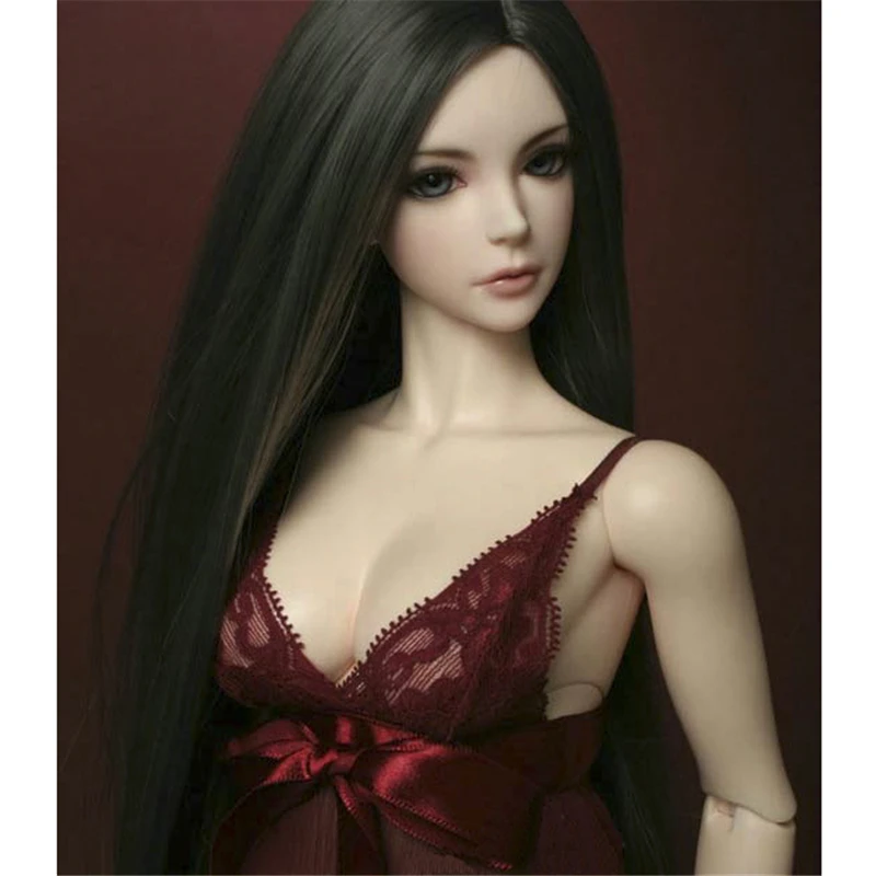 Bybrana 1/3 1/4 1/6 1/8 Bjd парик высокая Температура длинные черные прямые волосы MSD SD Yosd для куклы