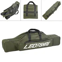 

80cm Double Layer Large Capacity Collapsible Army Green Fishing Rod Bags Oxford Cloth Sea Fishing Tackle Foldable Package