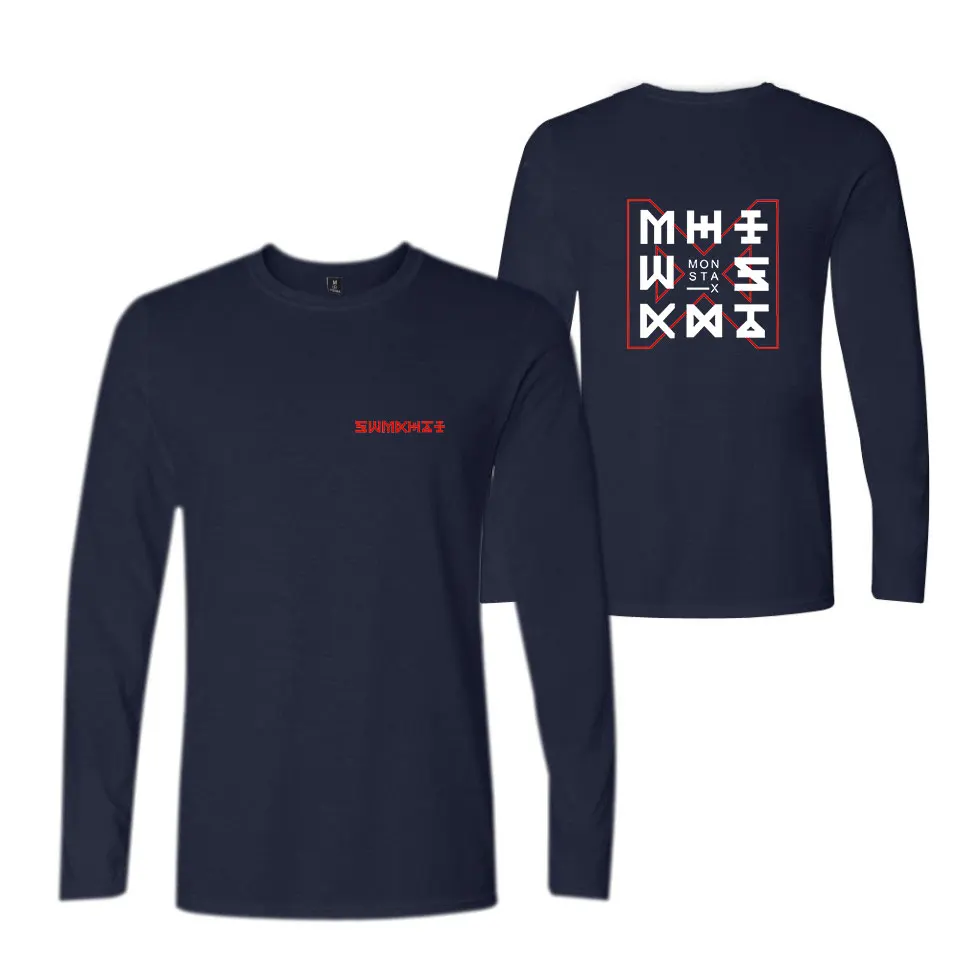 

Monster X T-Shirts Men's Long Sleeve T-Shirt Round Neck Cotton Casual Thin Section Casual Male Comfortable T-Shirt Monster X