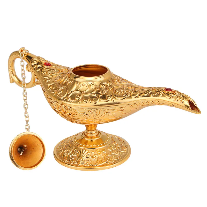 Elegant Vintage Metal Carved Aladdin Lamp Light Wishing Tea Oil Pot Decoration Collectable Saving Collection Arts Craft Gift Elegant Vintage Metal Carved Aladdin Lamp Light Wishing Tea Oil Pot Decoration Collectable Saving Collection Arts Craft Gift