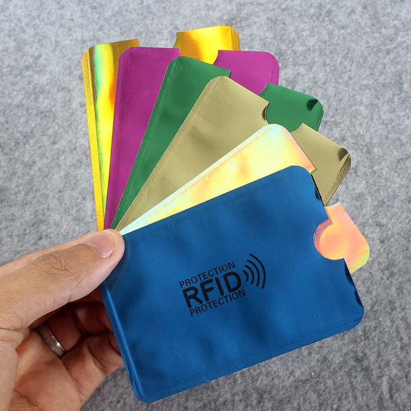 Tarjetero de aluminio Anti Rfid para tarjetas de crédito, Cartera de Metal con bloqueo de lector, protección de tarjetas Color/bolsa, 6 uds.|Tarjeteros| AliExpress