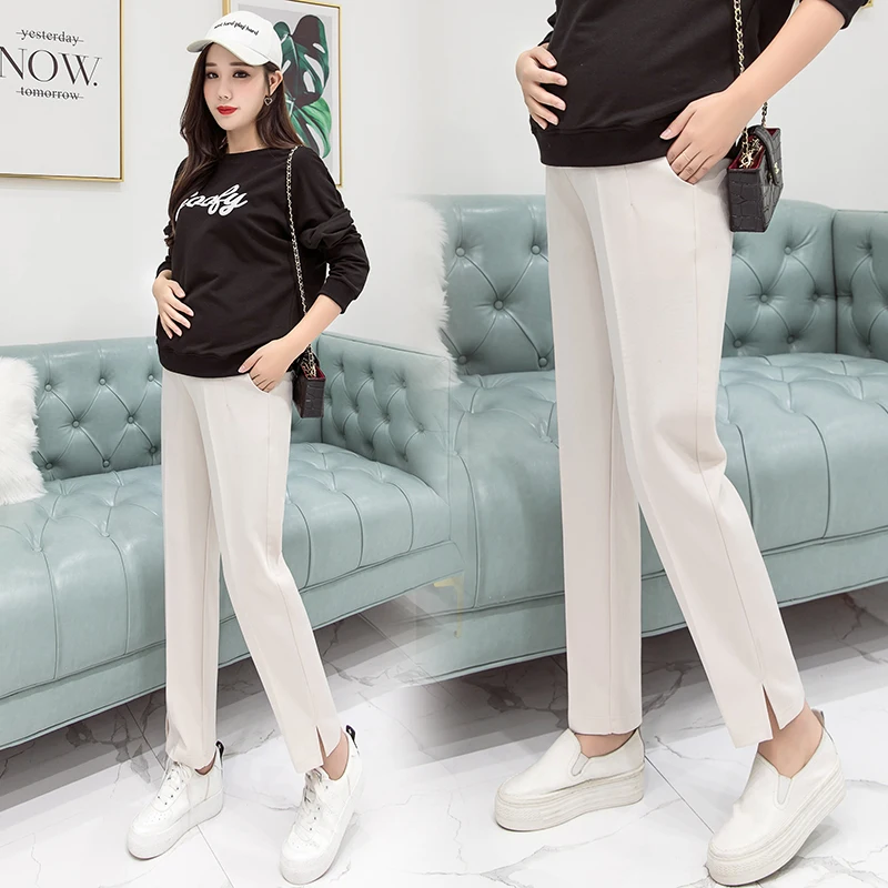 Length Side Splits Pregnancy Wear Autumn Maternity Pants Office Ladies ...