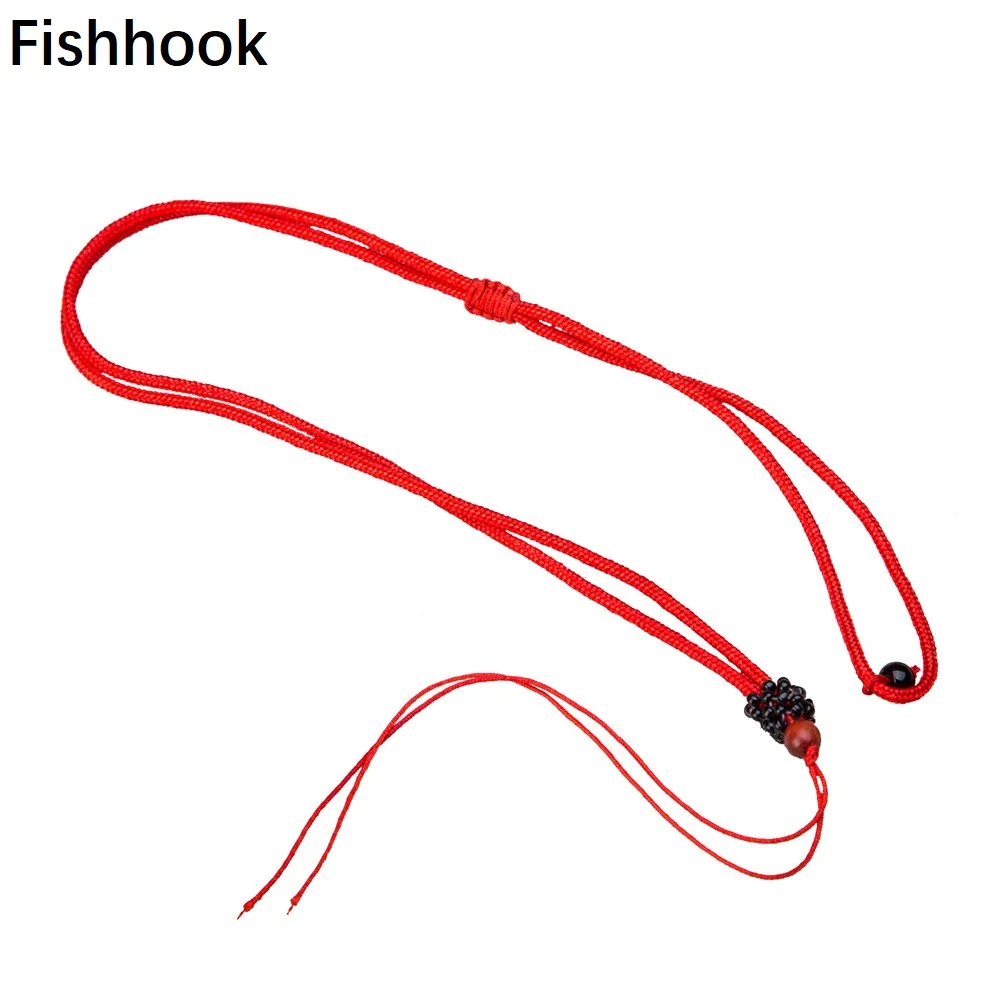 

Fishhook Simple Style Chinese Red/Black Rope String Adjustable Long Necklace Fits European Beads Charm