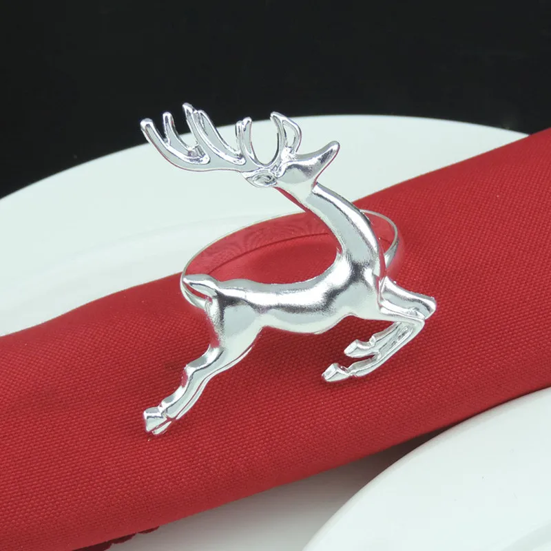 Silver Reindeer Festive Design Napkin Holder Holiday Wedding