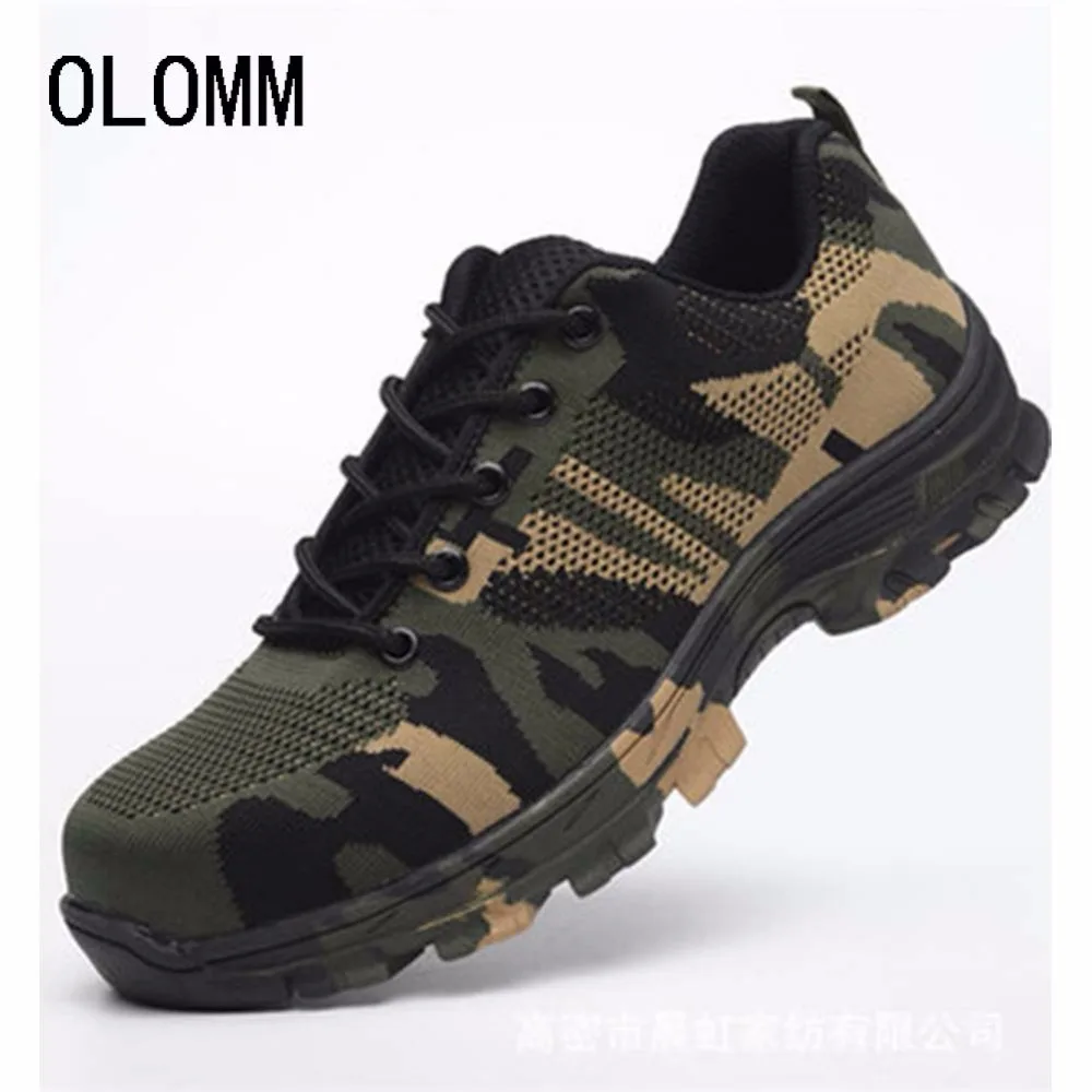 

Plus Size Breathable Mesh Steel Toe Outdoor Safety Shoes Industrial & Construction Puncture Proof Work Shoes