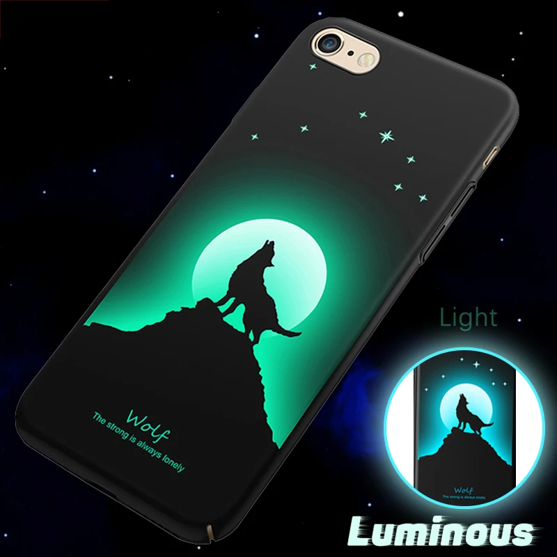 

COTPRCO Luminous Case for Samsung S9 S8 Plus Moon Coque Soft Silicone TPU Case For Samsung S7 S6 Painted Wolf Deer Fitted Cover