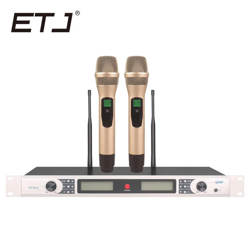 

ETJ Brand UHF Wireless Microphone 2 Channel Wireless Microphone System US-9012