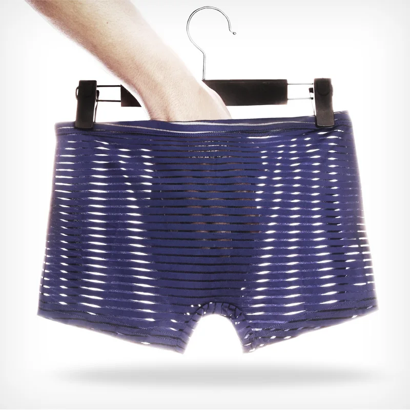 

Youth thin men's ice silk underwear seamless one-piece breathable sexy boxer transparent bottom pants cueca masculina Panties