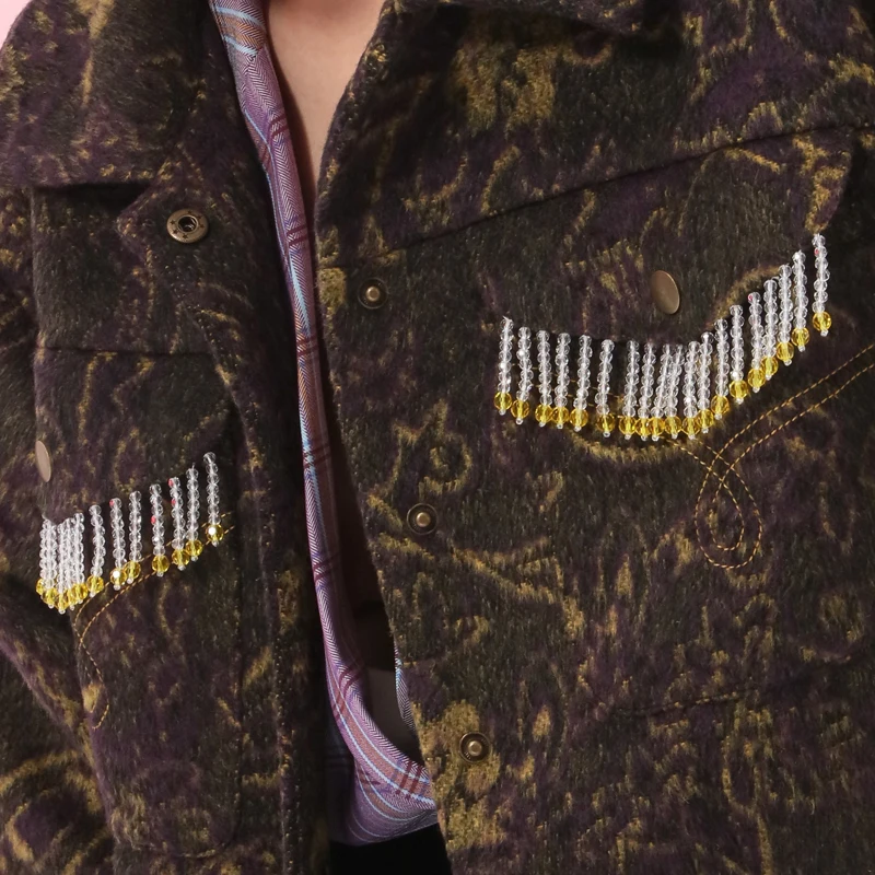 Nouveau Veste Turn Picture Automne 2018 Manteau Collar down Impression xitao Zll1869 Femalr Pleine Europe Lâche Mode Femmes Manches See Gland Lettre 0gqxIwFT