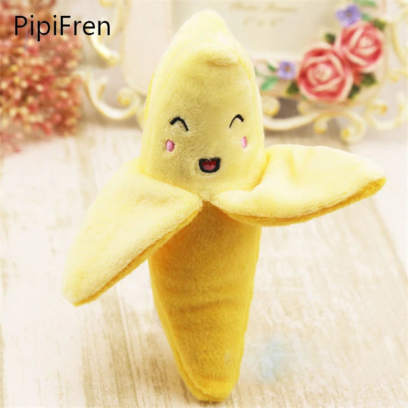 PipiFren Toys For Dogs Banana Fruits Chew Pets Peluche Rattle Insert