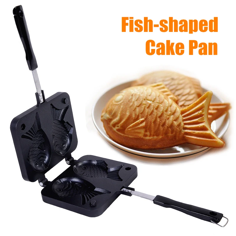 

Fish Shaped Cake Maker Pan Iron Mold Cookie Cake Mold Home Kitchen Baking Pastry Tools Waffle iron Cast Pan
