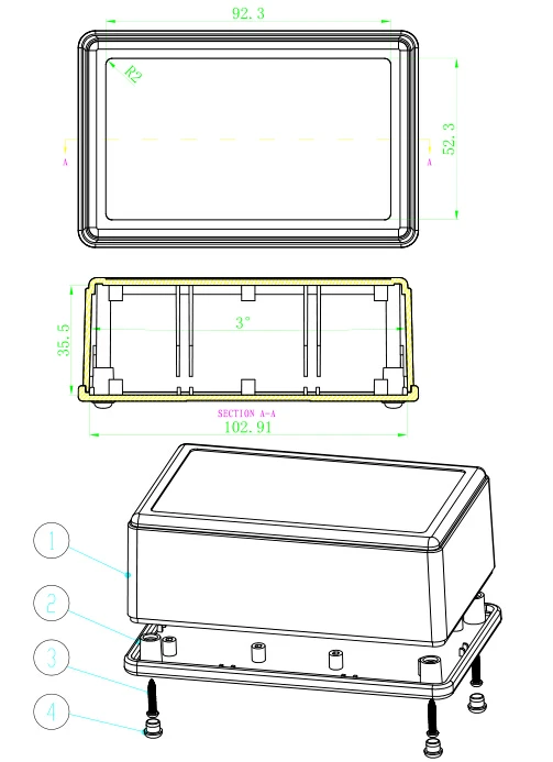 plastic enclosure for electronics control box szomk diy enclosure junction box plastic housing small abs instrument enclosure distribution box black plastic box enclosure electronics case  (13).jpg