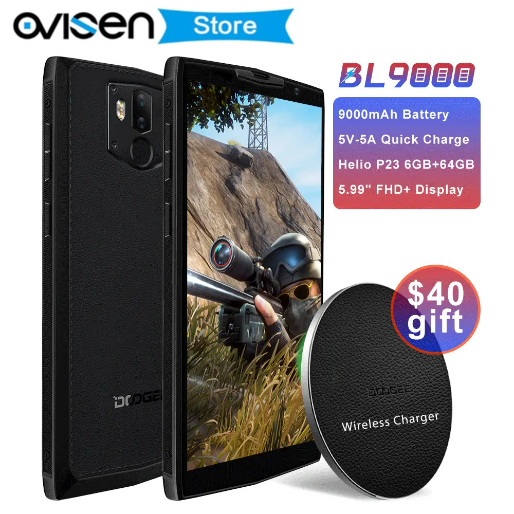 DOOGEE BL9000 6GB 64GB Android 8 1 смартфон 5 99 &quotHelio P23 Восьмиядерный OTG NFC 9000mAh 5V 5A Flash