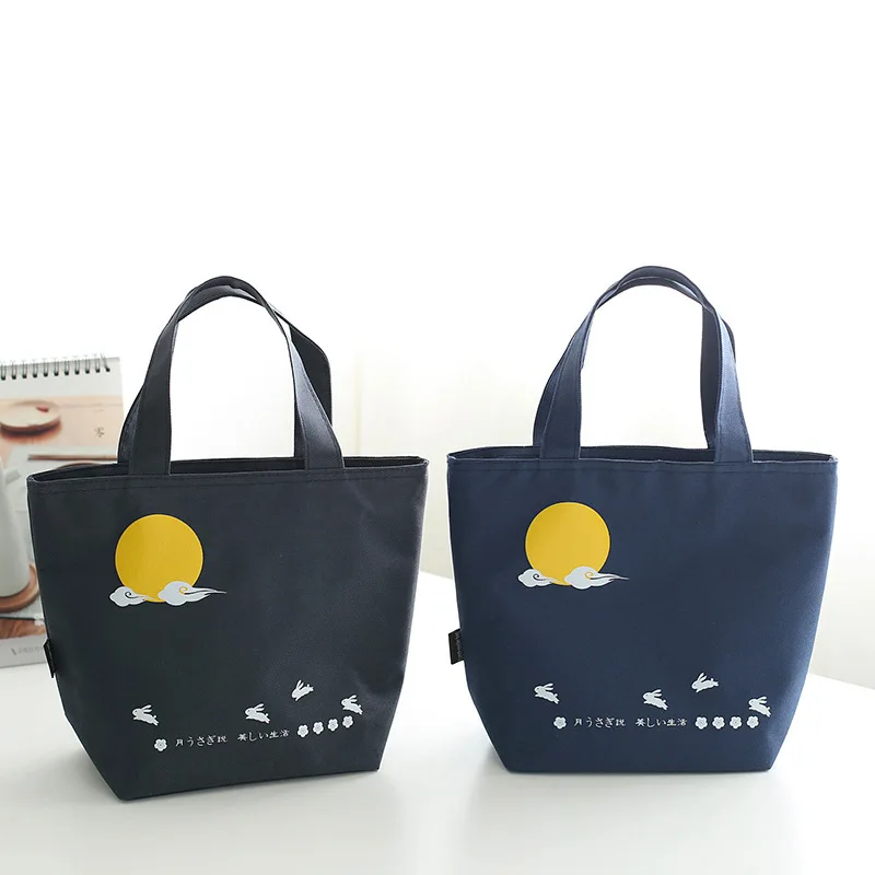 

MoneRffi Functional Pattern Cooler Lunch Box Portable Insulated Canvas Thermal Food Picnic Lunch Bags Women Kids bolsa termica