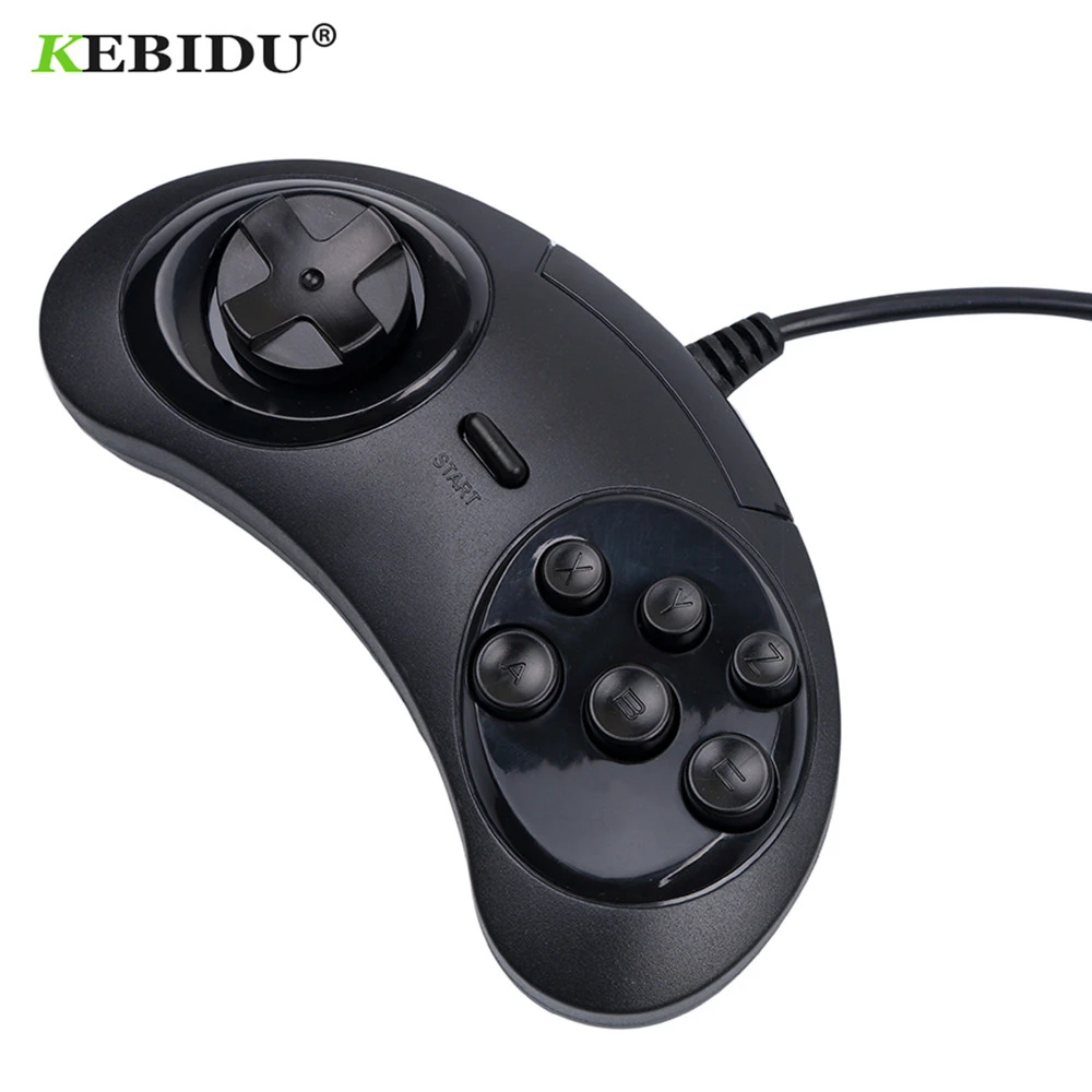 

KEBIDU USB Gamepad Game Controller 6 Buttons USB Gaming Joystick Holder for PC/MAC/Mega Drive